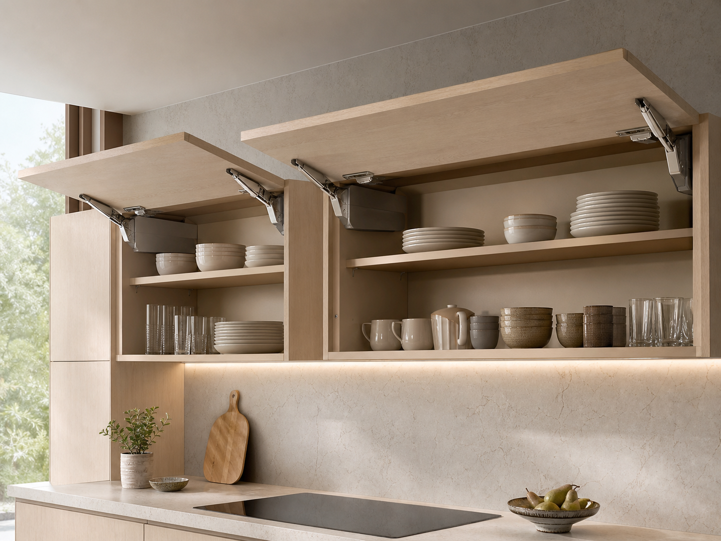Lift-up Wall Cabinets kitchen scene